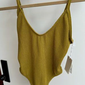 Good American Dirty Olive Always Fits One-Piece Swimsuit Size 1/2